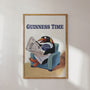 Guinness Time - Penguin Reading the News - Vintage Poster