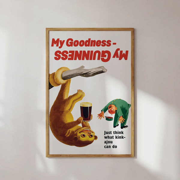 Guinness Sloth Vintage Guinness Poster