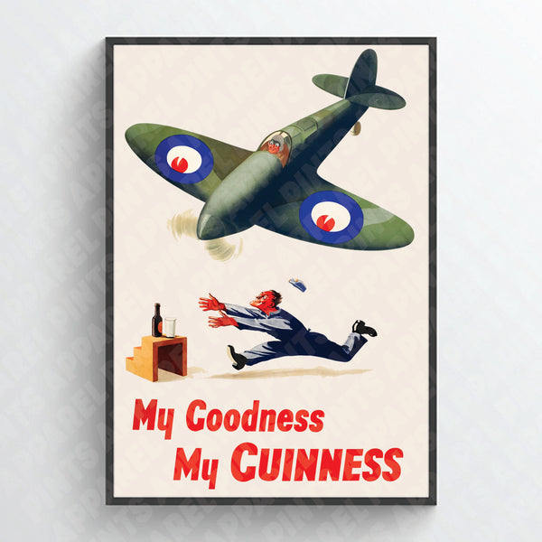 My Goodness, My Guinness! Retro WW2 Spitfire Poster