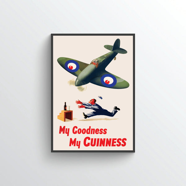 My Goodness, My Guinness! Retro WW2 Spitfire Poster