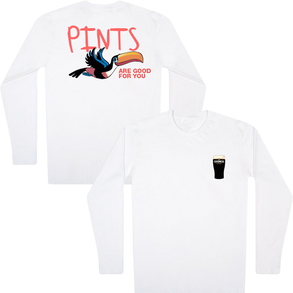 Pints are Good for You | Long Sleeve | White