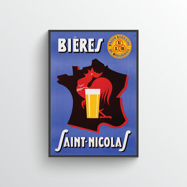 Bieres Saint-Nicholas Vintage Poster - Pints Apparel