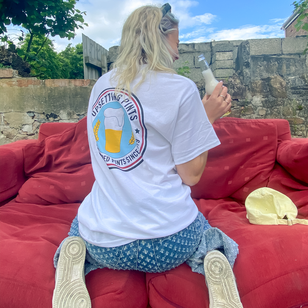 Upsetting Pints Logo Tee | White - Pints Apparel