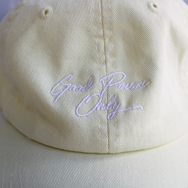 Good Pours Only Dad Cap | Pastel Yellow - Pints Apparel